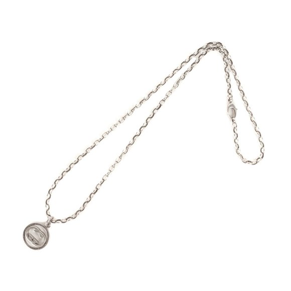 GUCCI Gucci Circle Interlocking GG Necklace Silver Ag925 Luxury Men's - Picture 1 of 6
